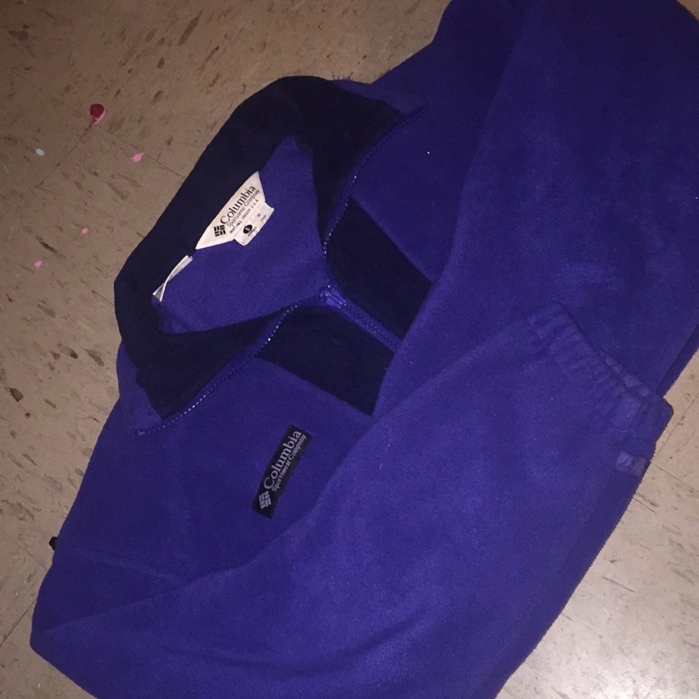 Columbia Purple Ski Jacket with High Collar and Fleece Material - Picture 7 of 8